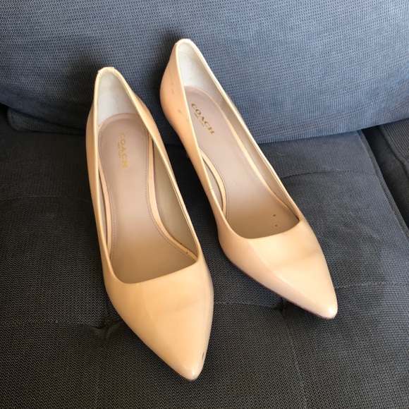 Coach Nude Patent Leather Heels - Picture 2 of 8